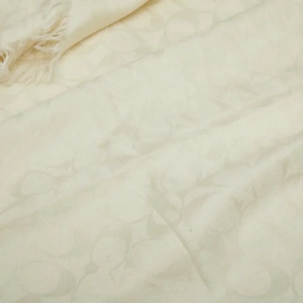 Coach Signature Wool Silk Scarf Beige